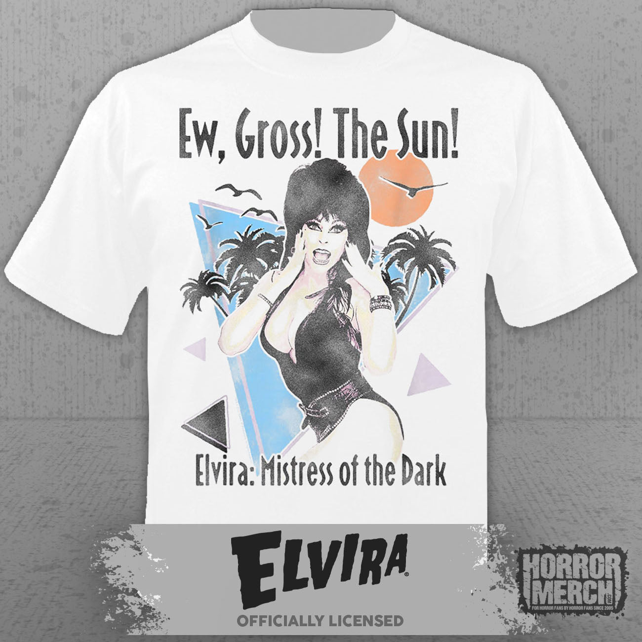 Elvira - Ew Gross The Sun Womens Shirt (White)