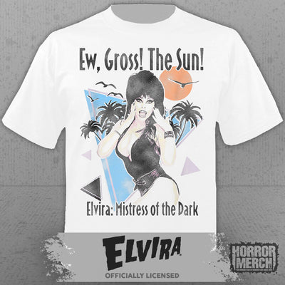 Elvira - Ew Gross The Sun Womens Shirt (White)