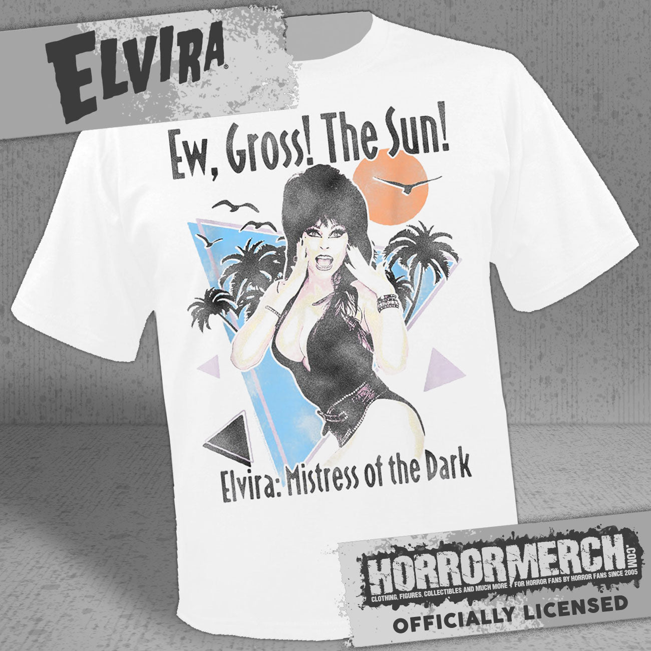 Elvira - Ew Gross The Sun (White) Womens Shirt