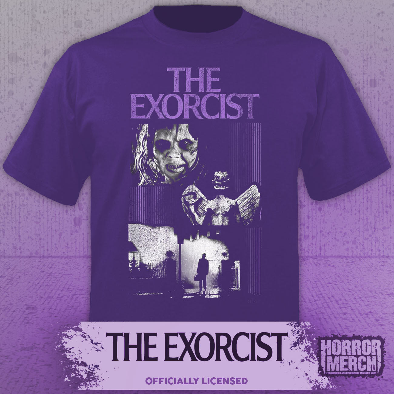 Exorcist - Pazuzu Collage Womens Shirt (Purple)