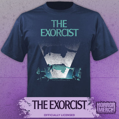 Exorcist - Levitating Poster Mens Shirt (Blue)