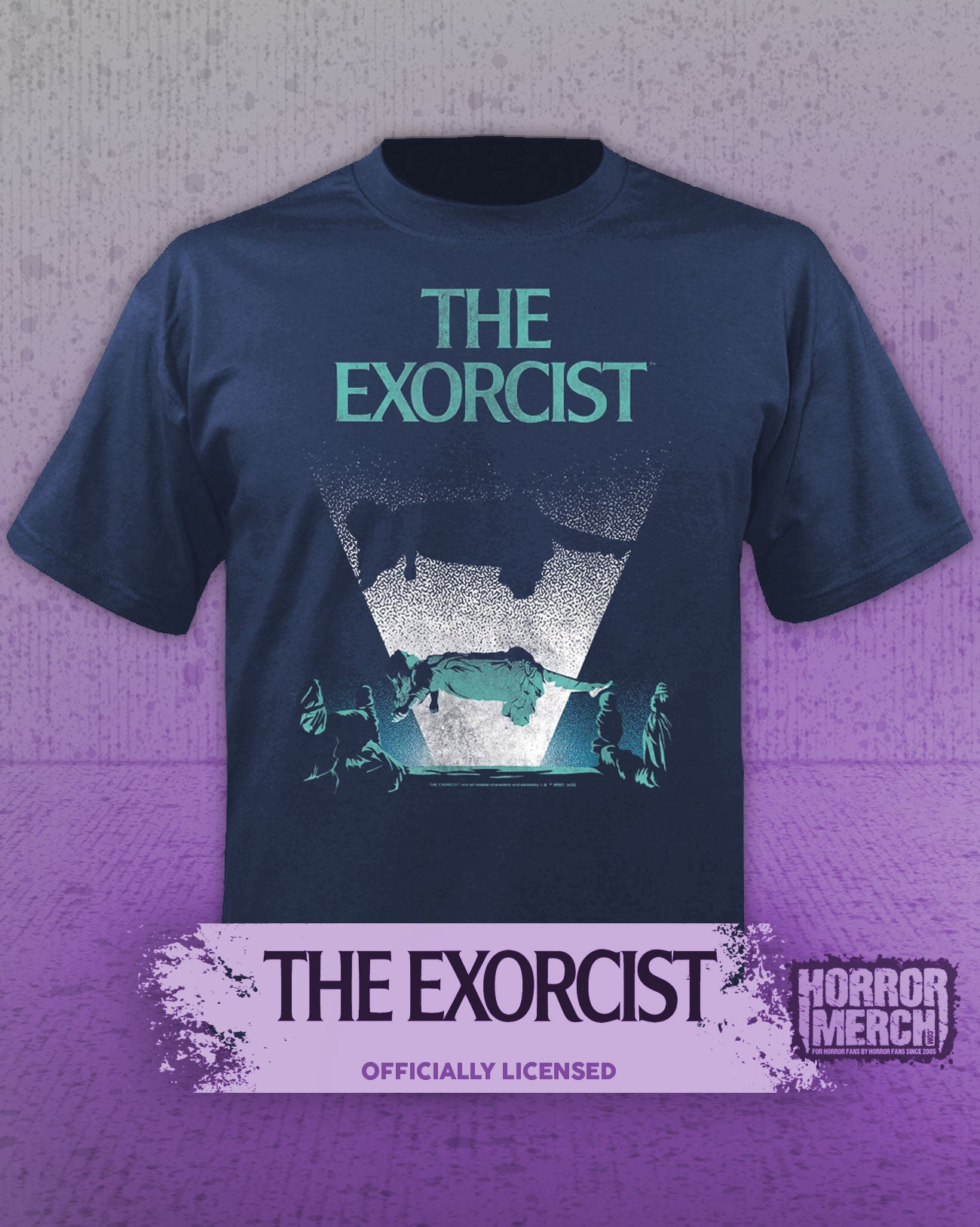 Exorcist - Levitating Poster Womens Shirt (Blue)