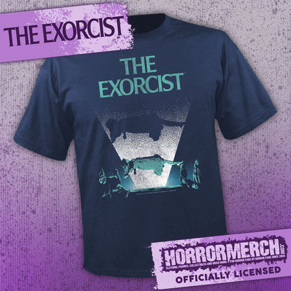 Exorcist - Levitating Poster (Blue) Womens Shirt