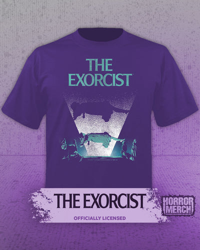 Exorcist - Levitating Poster Mens Shirt (Purple)
