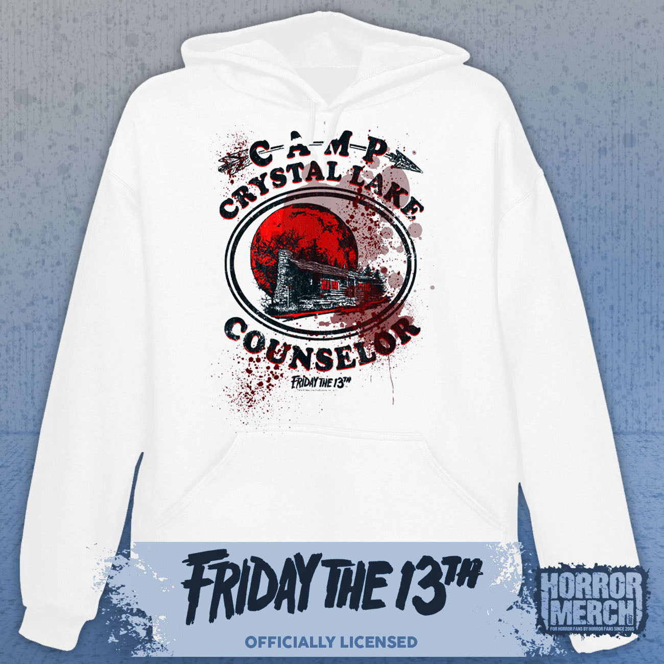 Friday The 13th - Camp Counselor (Bloody) Hooded Sweatshirt (White)