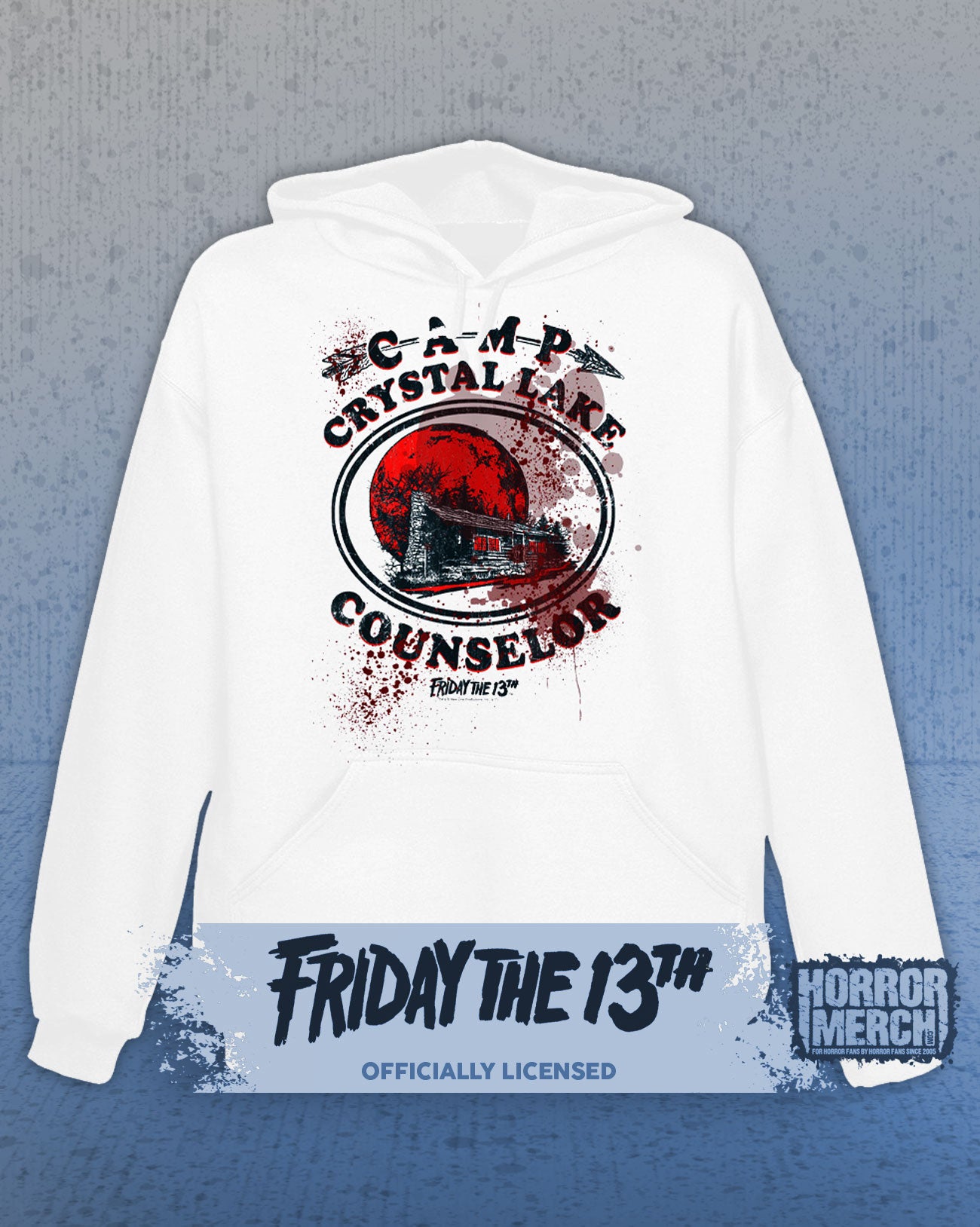 Friday The 13th - Camp Counselor (Bloody) Hooded Sweatshirt (White)