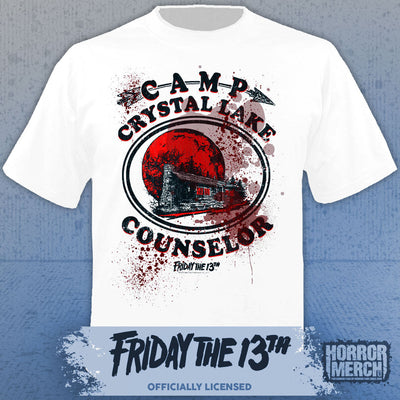 Friday The 13th - Camp Counselor (Bloody) Mens Shirt (White)