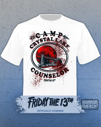Friday The 13th - Camp Counselor (Bloody) Mens Shirt (White)