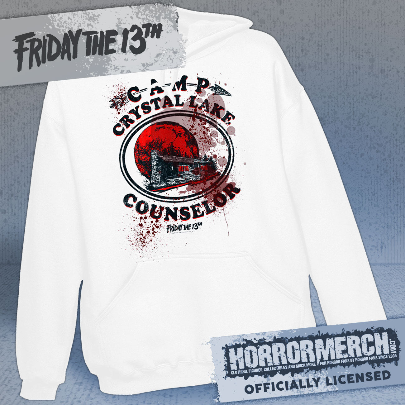 Friday The 13th - Camp Counselor (Bloody) Hooded Sweatshirt (White)