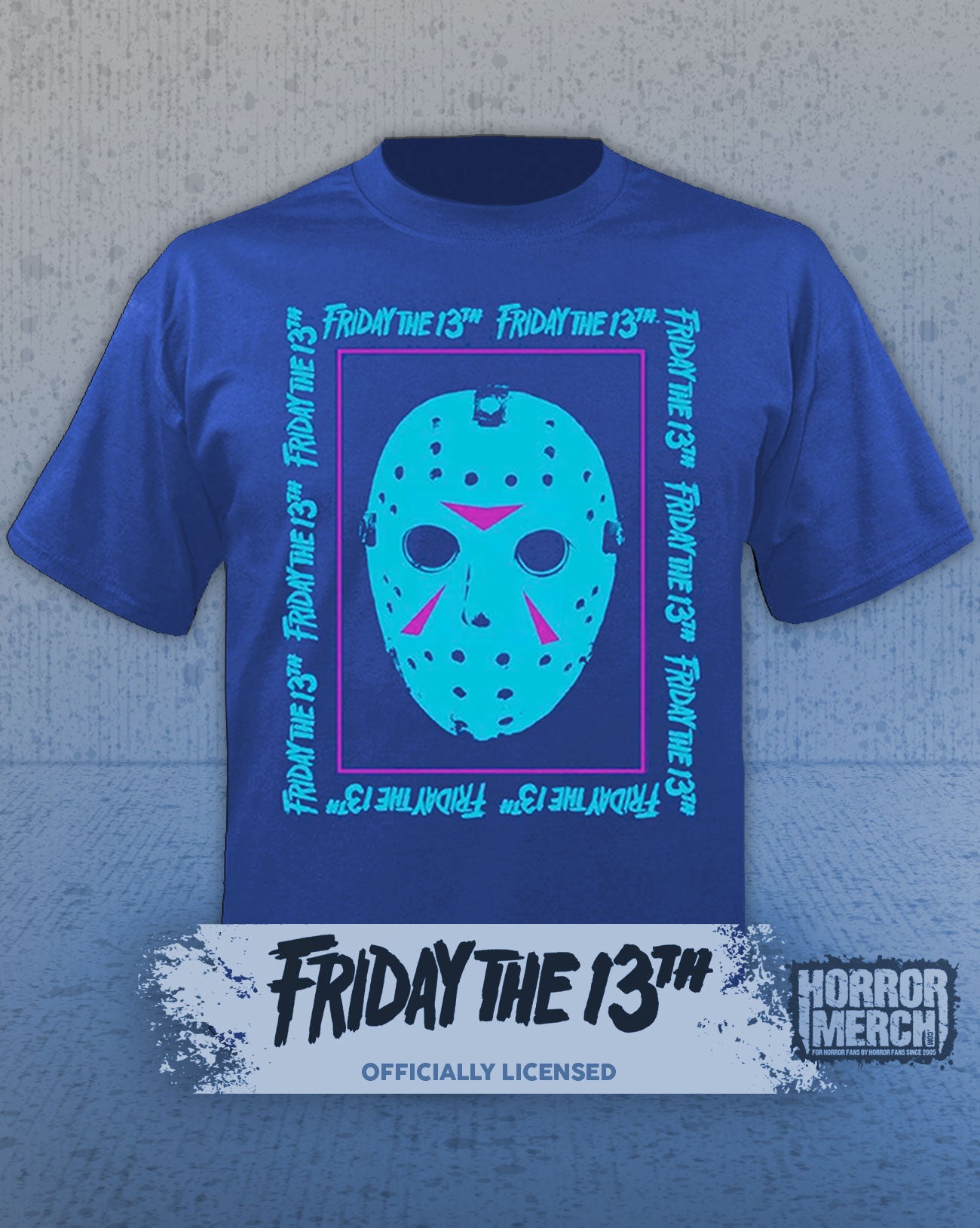 Friday The 13th - Neon Mask Mens Shirt (Blue)