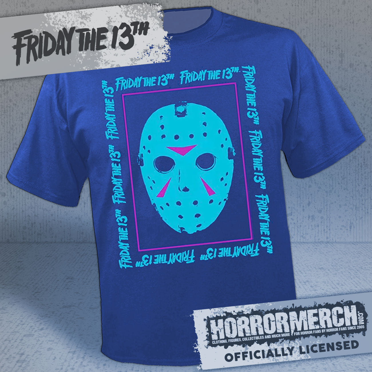 Friday The 13th - Neon Mask Mens Shirt (Blue)