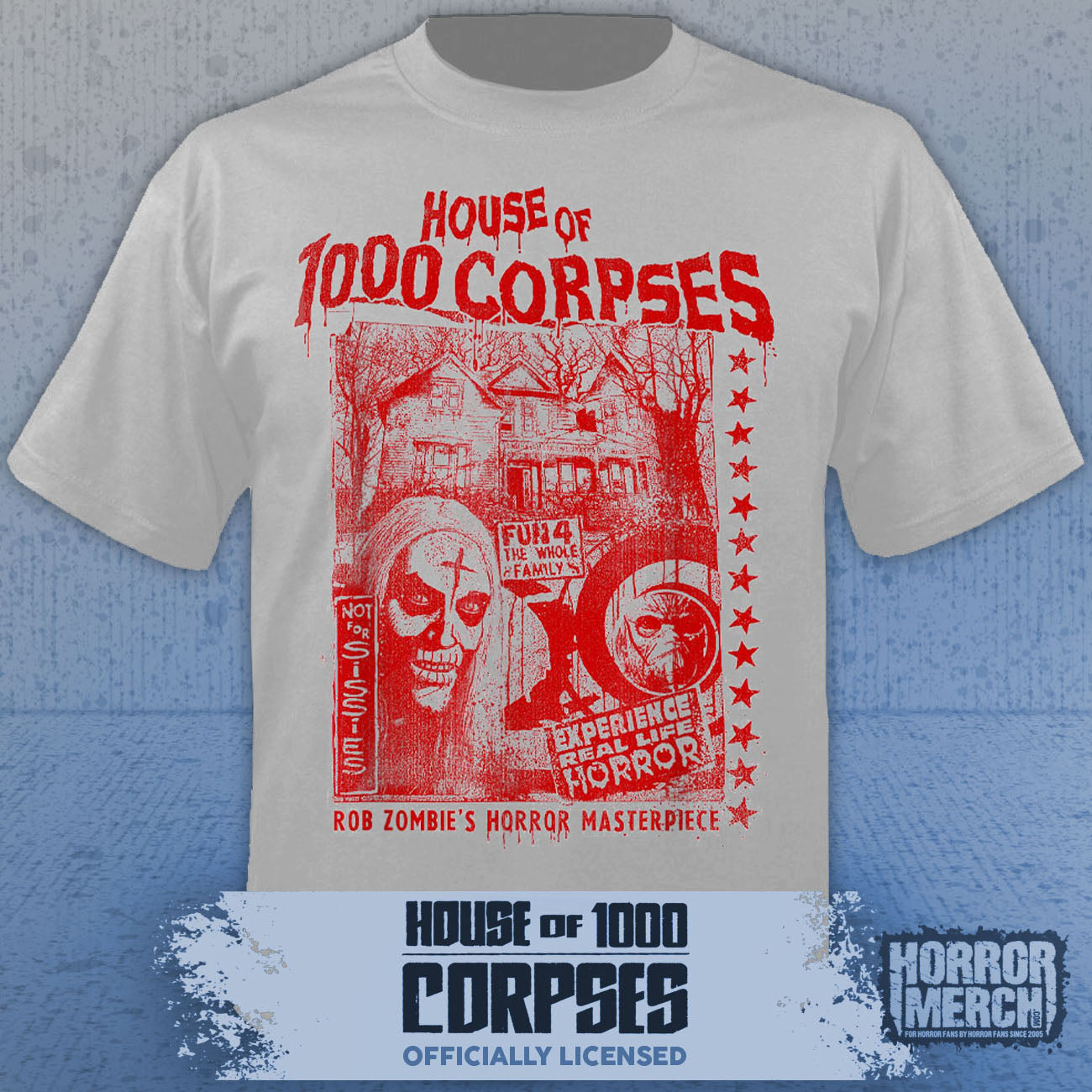 House Of 1000 Corpses - Real Life Horror Mens Shirt (Gray)