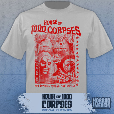 House Of 1000 Corpses - Real Life Horror Mens Shirt (Gray)