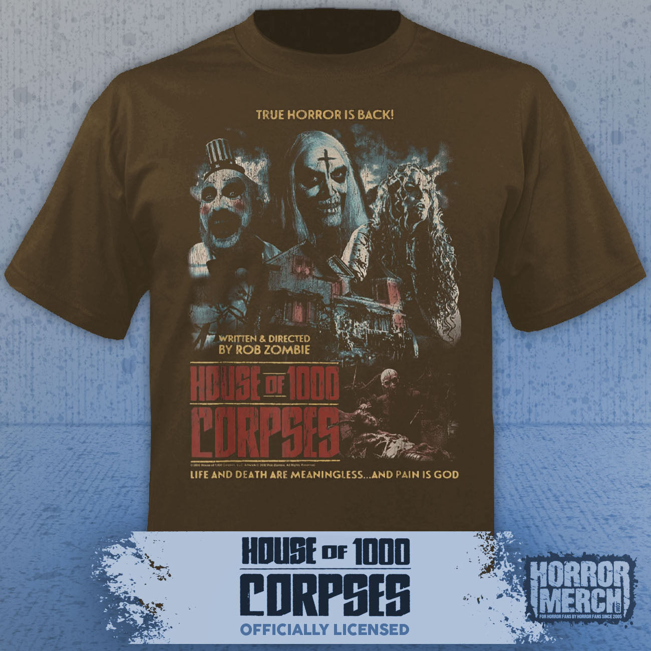 House Of 1000 Corpses - Poster Collage Mens Shirt (Brown)