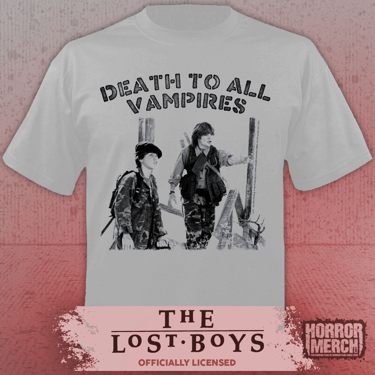 Lost Boys - Death To All Vampires Mens Shirt (Gray)
