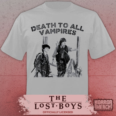Lost Boys - Death To All Vampires Mens Shirt (Gray)
