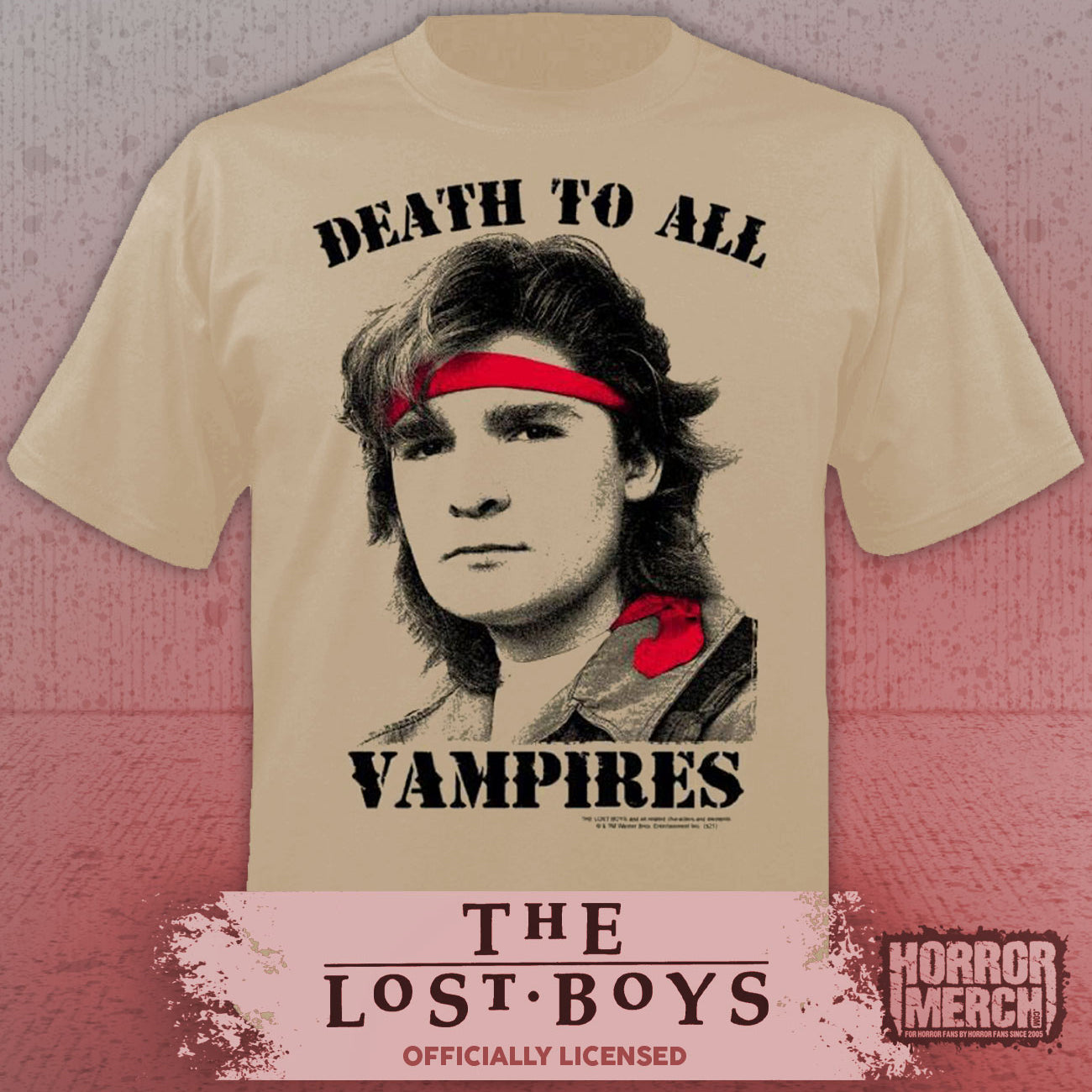 Lost Boys - Death To All Vampires Mens Shirt (Tan)
