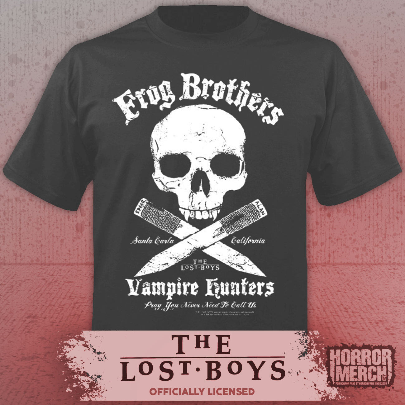 Lost Boys - Frog Brothers Vampire Hunters Mens Shirt (Gray)