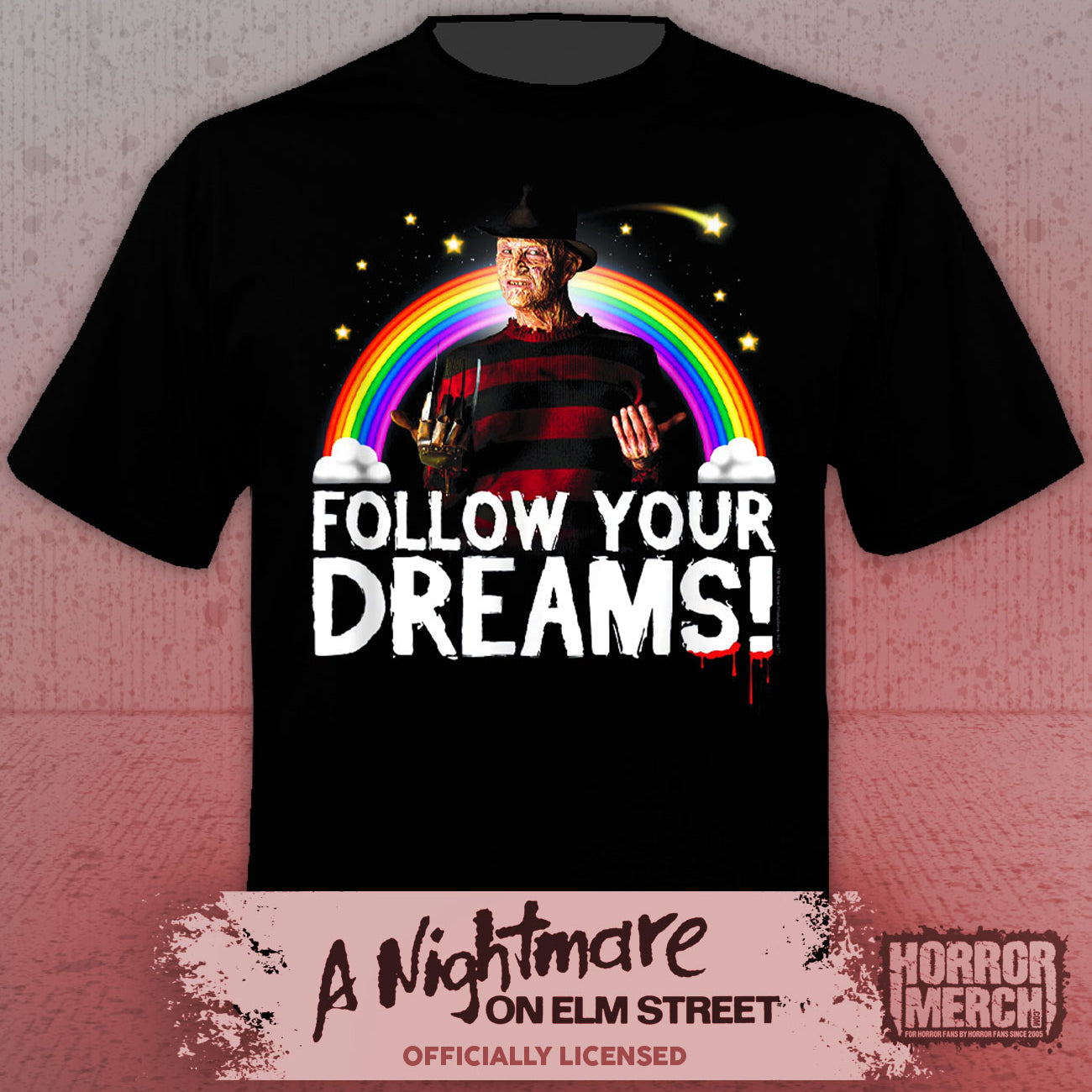 Nightmare On Elm Street - Follow Your Dreams (Bloody) Mens Shirt