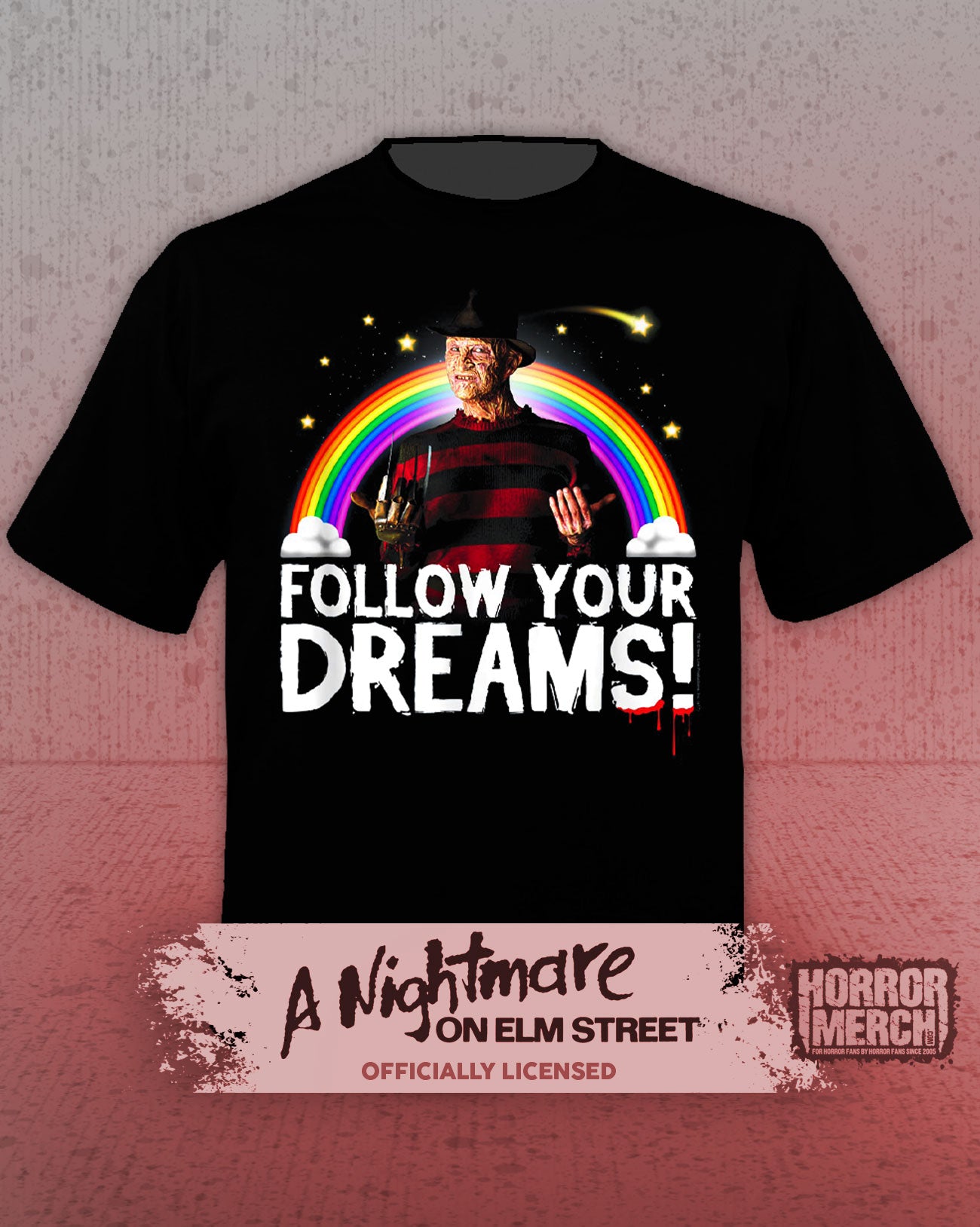 Nightmare On Elm Street - Follow Your Dreams (Bloody) Mens Shirt