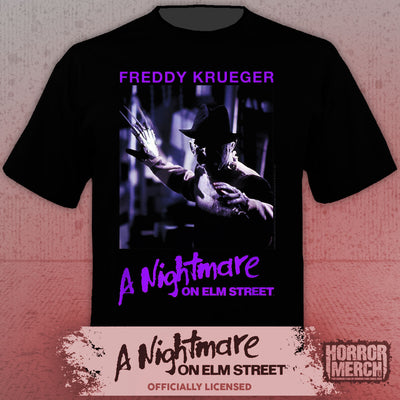 Nightmare On Elm Street - Purple Logo Mens Shirt