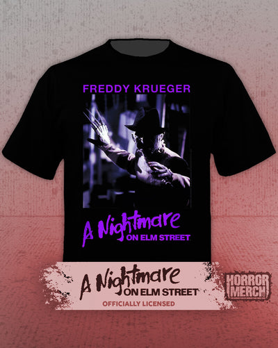 Nightmare On Elm Street - Purple Logo Mens Shirt