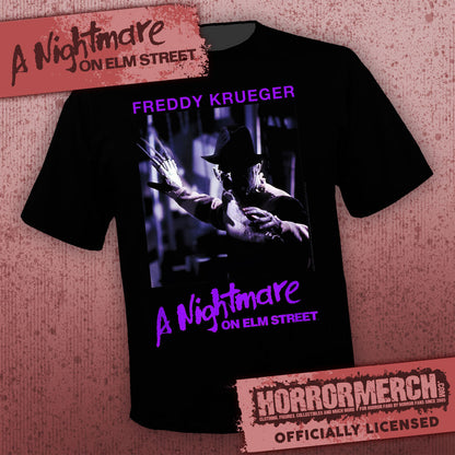 Nightmare On Elm Street - Purple Logo Mens Shirt