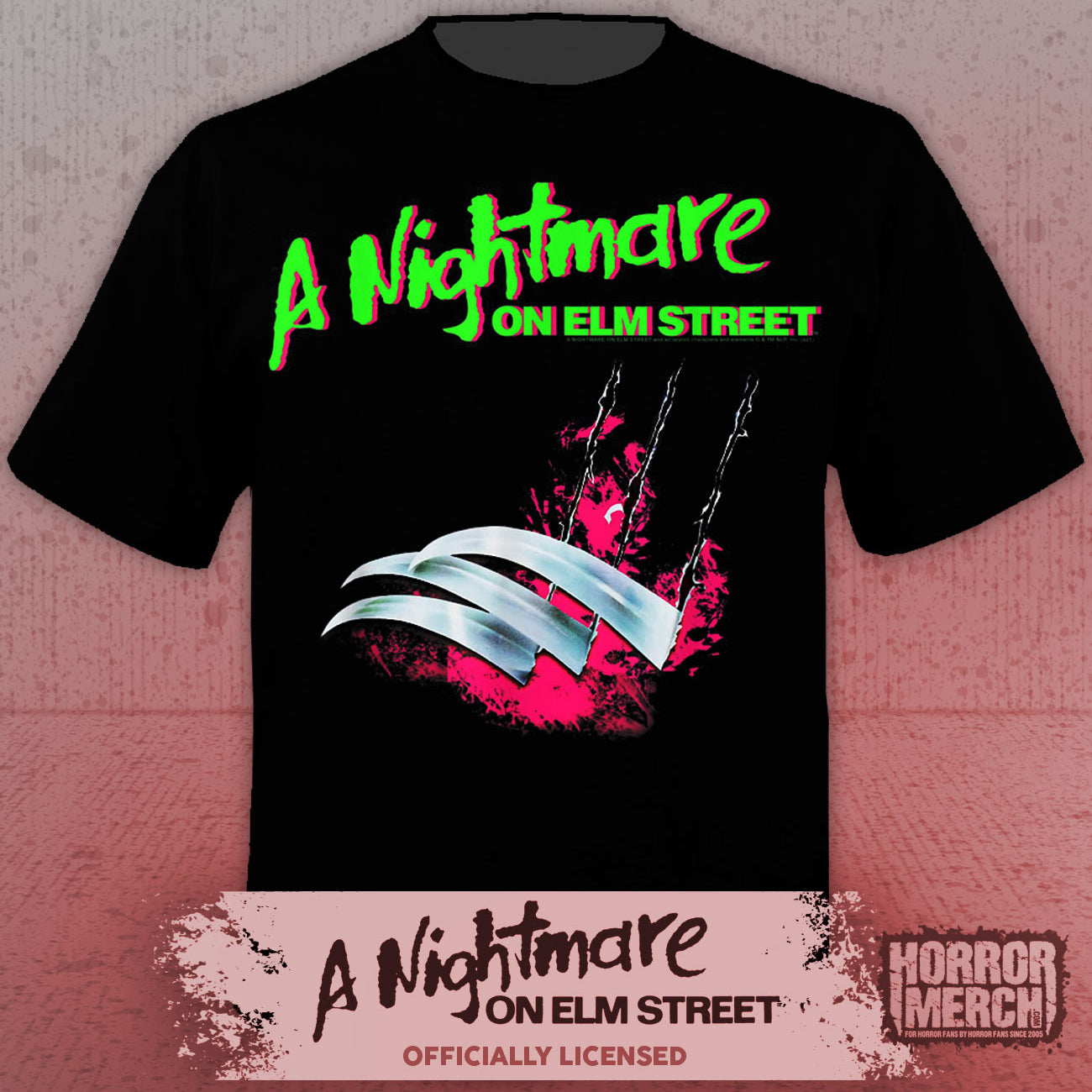 Nightmare On Elm Street - Neon Slash Mens Shirt