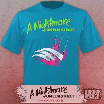 Nightmare On Elm Street - Neon Slash Womens Shirt (Blue)
