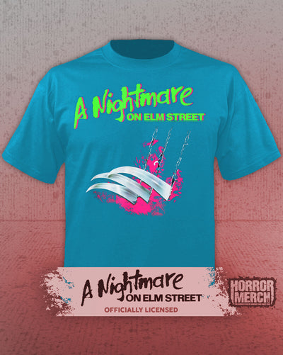 Nightmare On Elm Street - Neon Slash Womens Shirt (Blue)