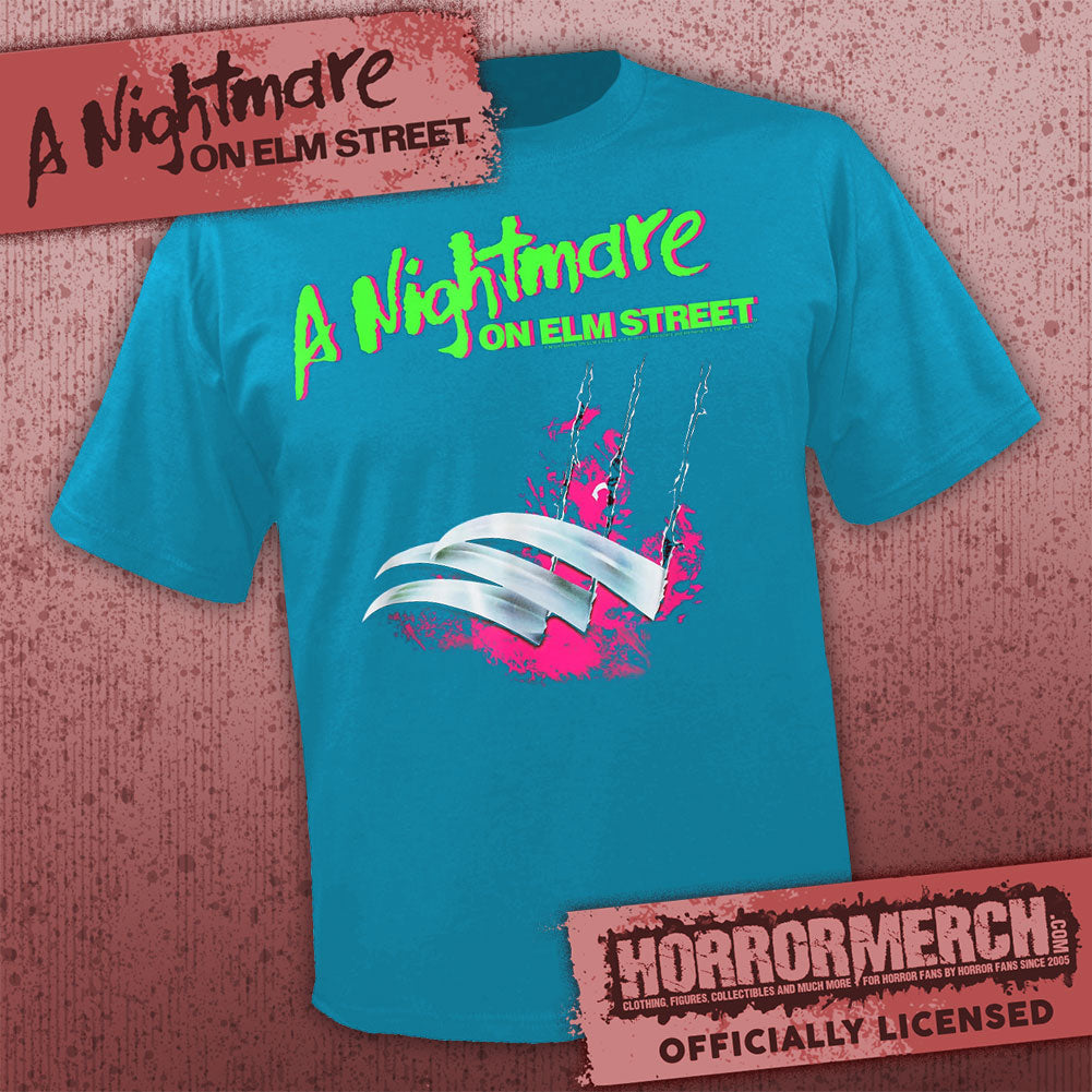 Nightmare On Elm Street - Neon Slash (Teal)  Womens Shirt