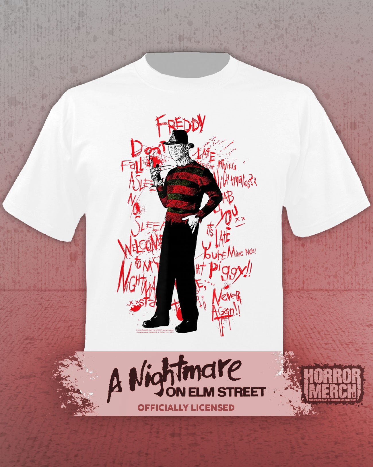 Nightmare On Elm Street - Scribble Mens Shirt (White)