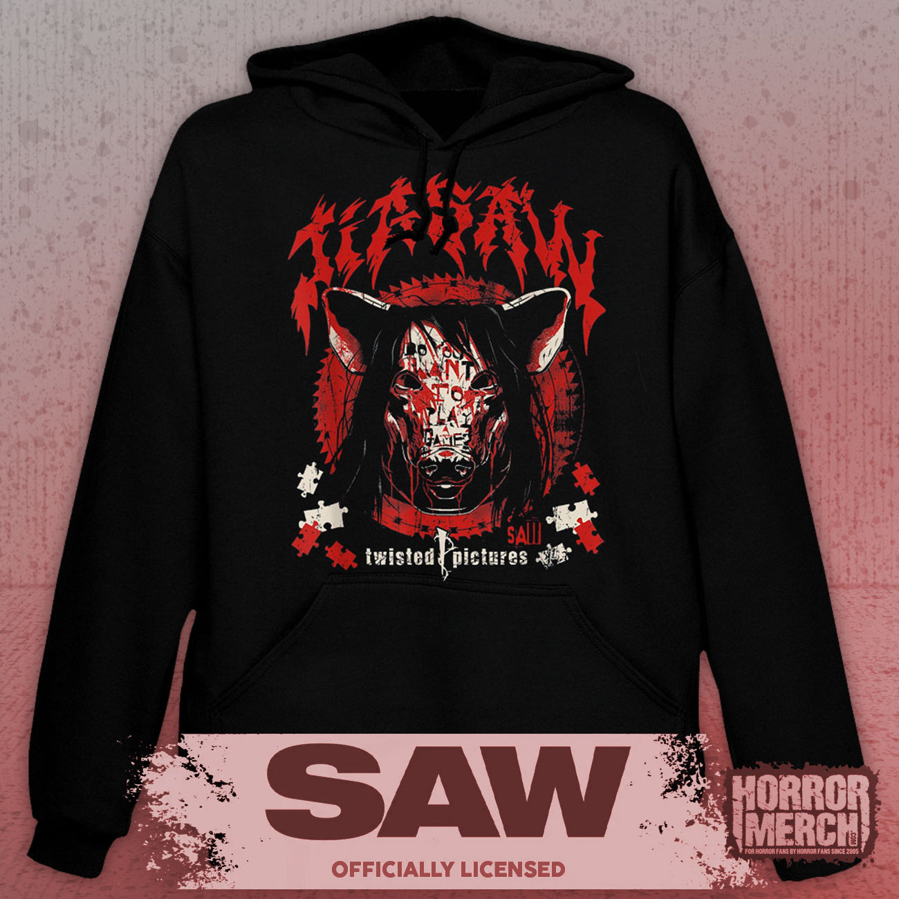 Saw - Jigsaw (Twisted Pictures) Horror Hooded Sweatshirt