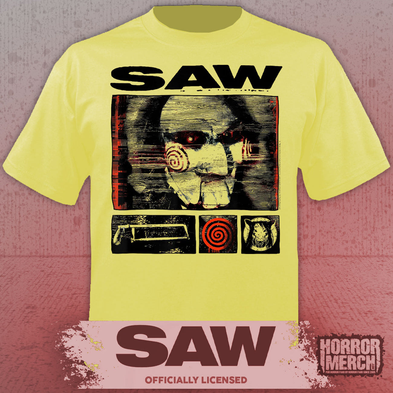 Saw - Hacksaw Collage Men's T-Shirt (Yellow)