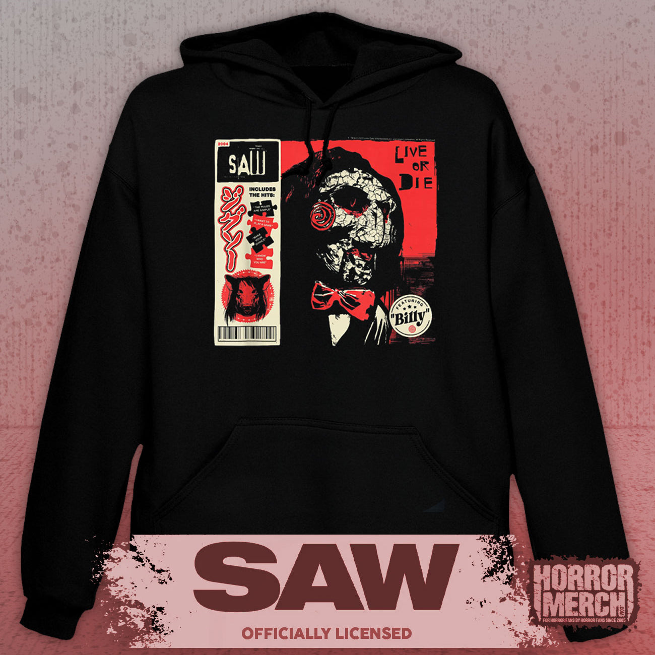 Saw - Billy (CD) Horror Hooded Sweatshirt
