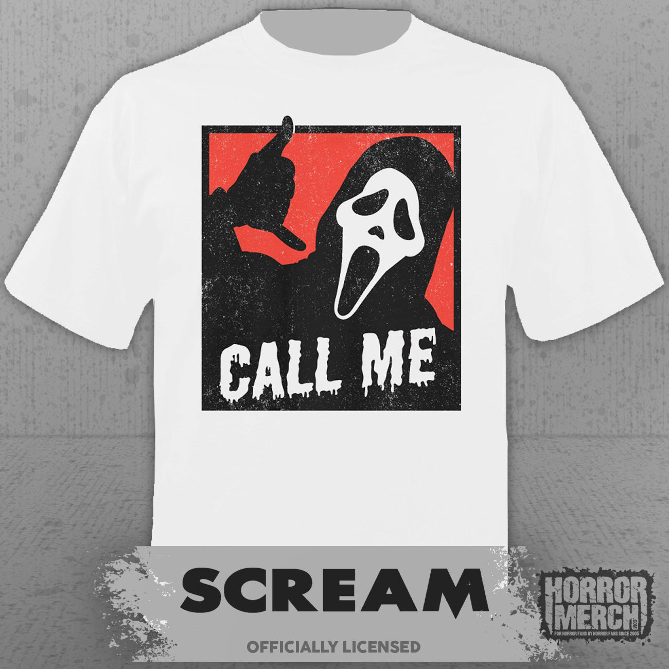 Scream - Call Me (Cartoon - ) Mens Shirt (White)