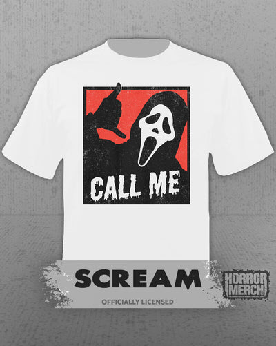 Scream - Call Me (Cartoon - ) Mens Shirt (White)