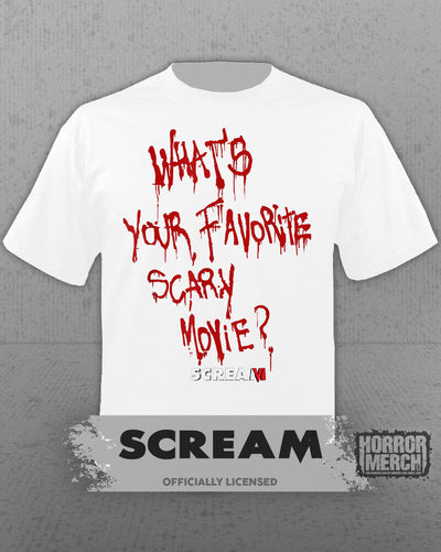Scream - Favorite Scary Movie Mens Shirt (White)