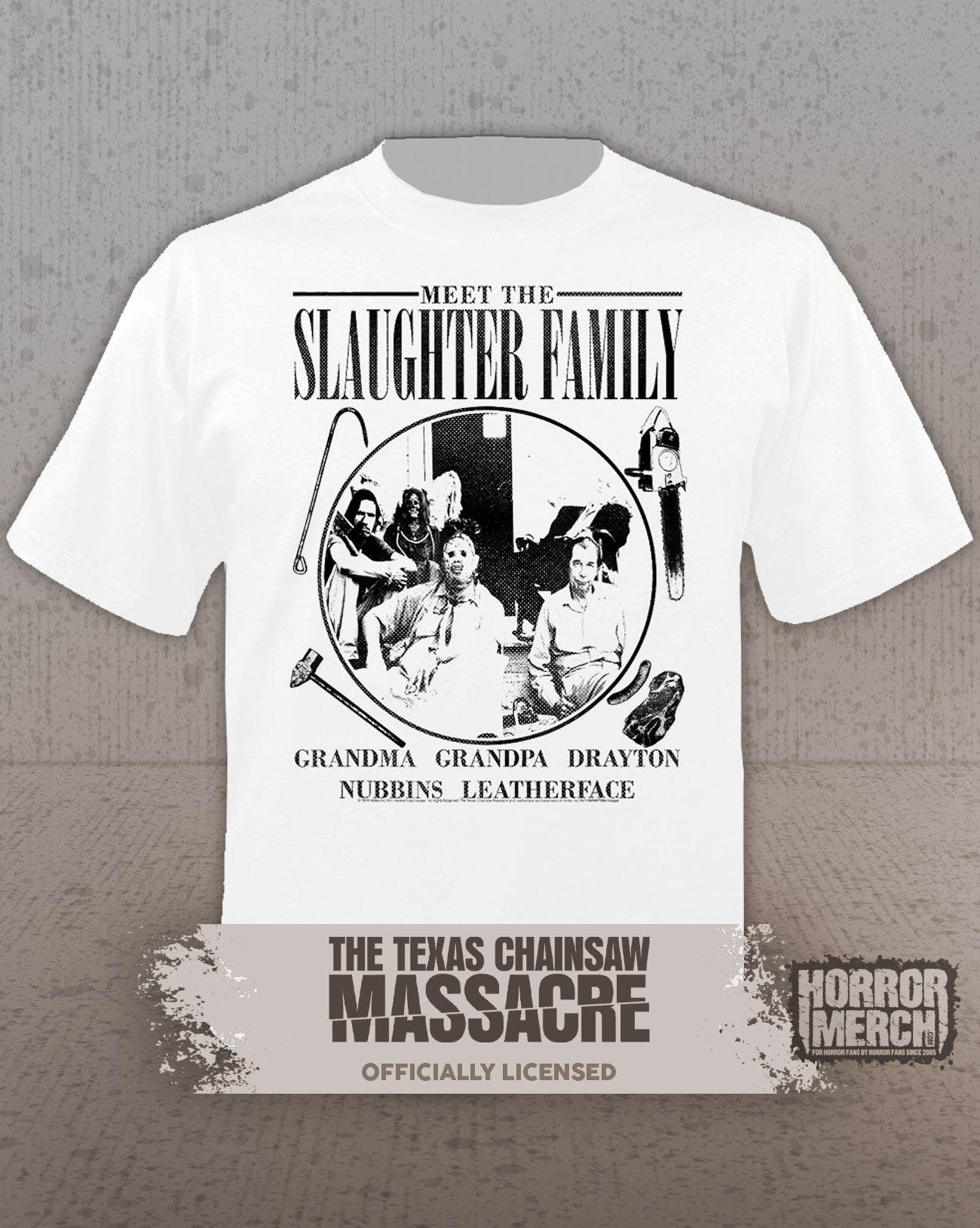 Texas Chainsaw Massacre - Sawyer Family Mens Shirt (White)