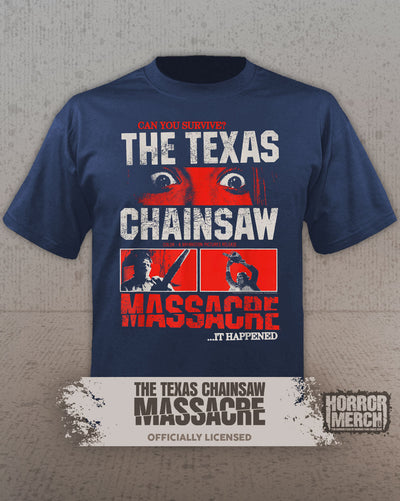 Texas Chainsaw Massacre - It Happened Mens Shirt (Navy)