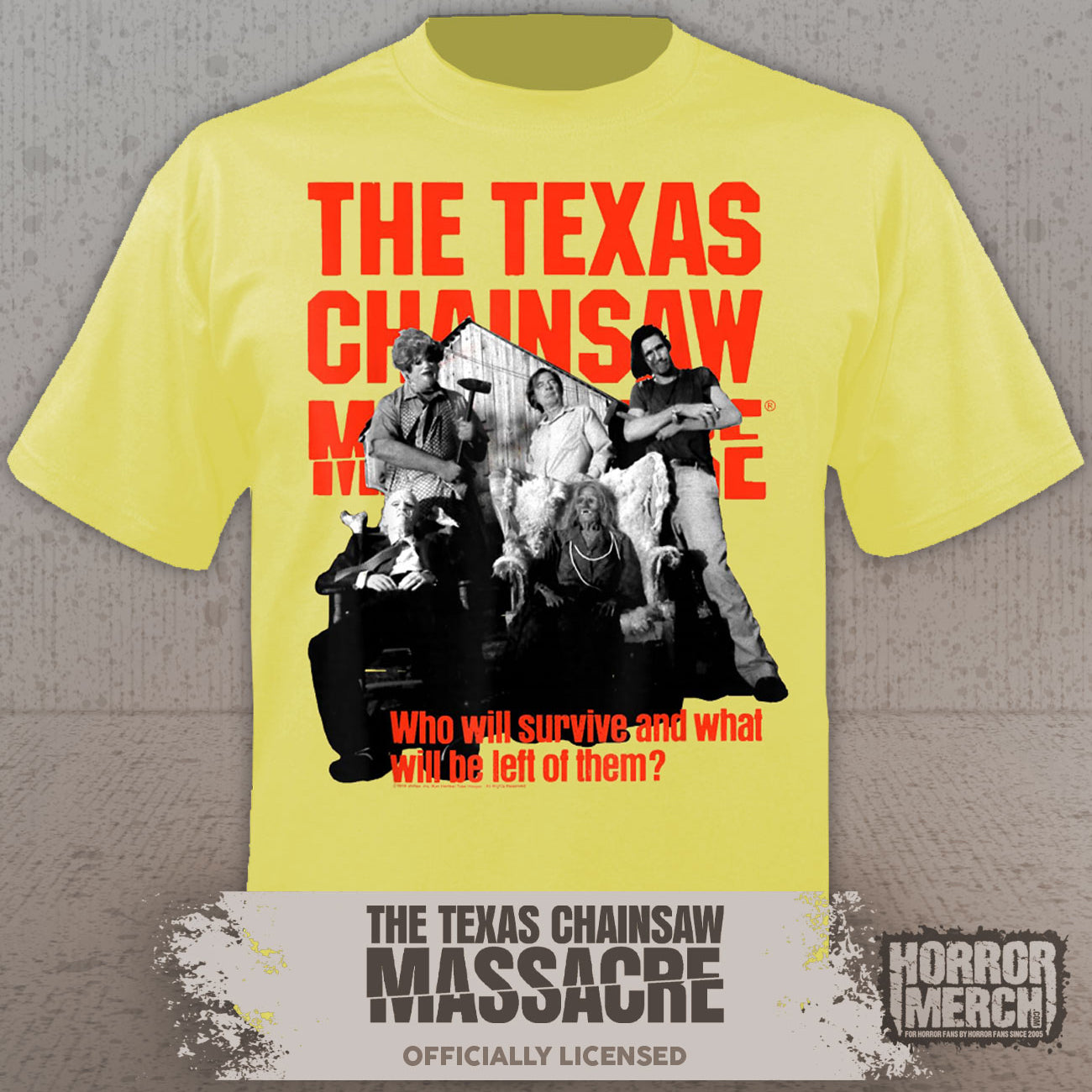 Texas Chainsaw Massacre - Family Portrait Womens Shirt (Yellow)