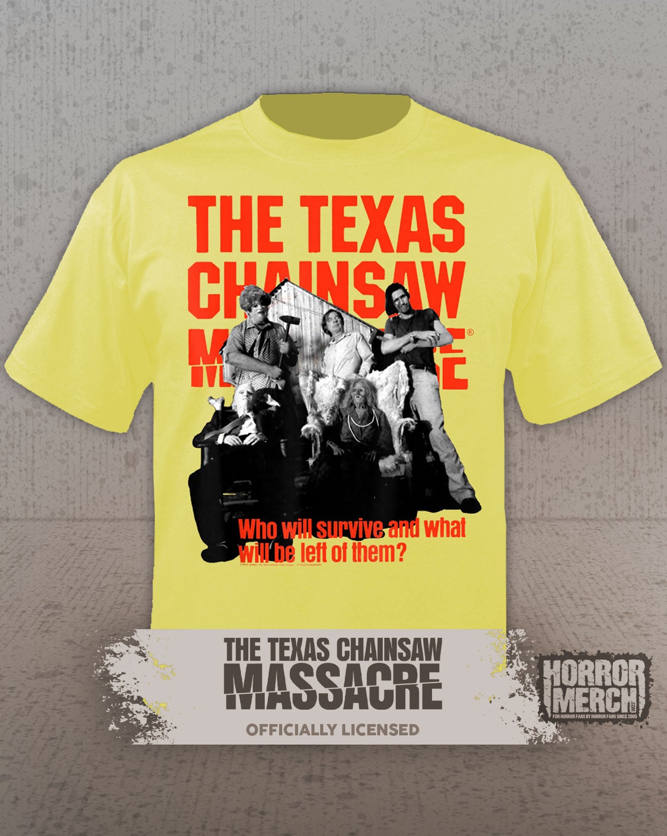 Texas Chainsaw Massacre - Family Portrait Womens Shirt (Yellow)