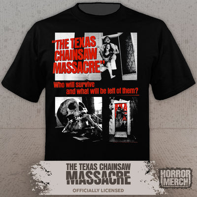 Texas Chainsaw Massacre - Collage (Who Will Survive) Mens Shirt