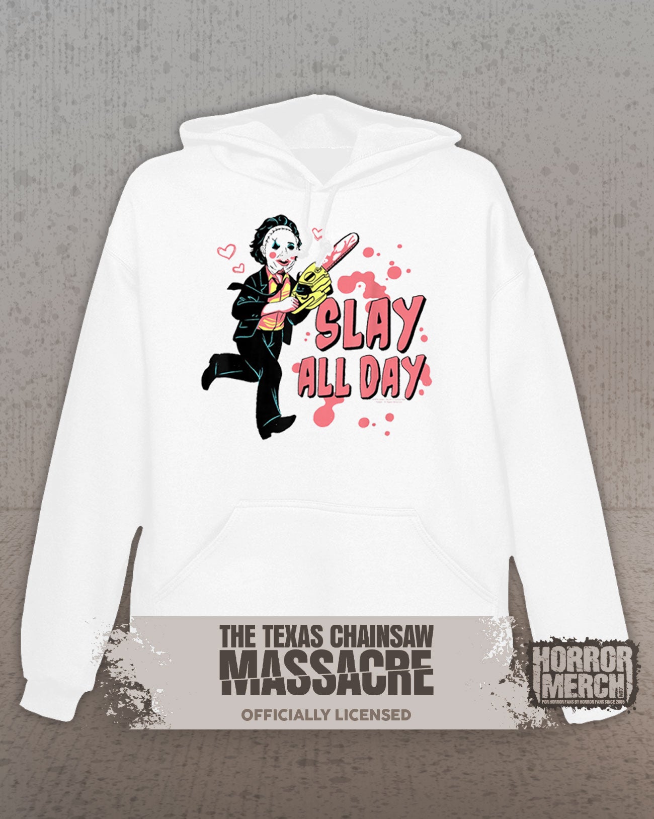 Texas Chainsaw Massacre - SLAY All Day Hooded Sweatshirt (White)
