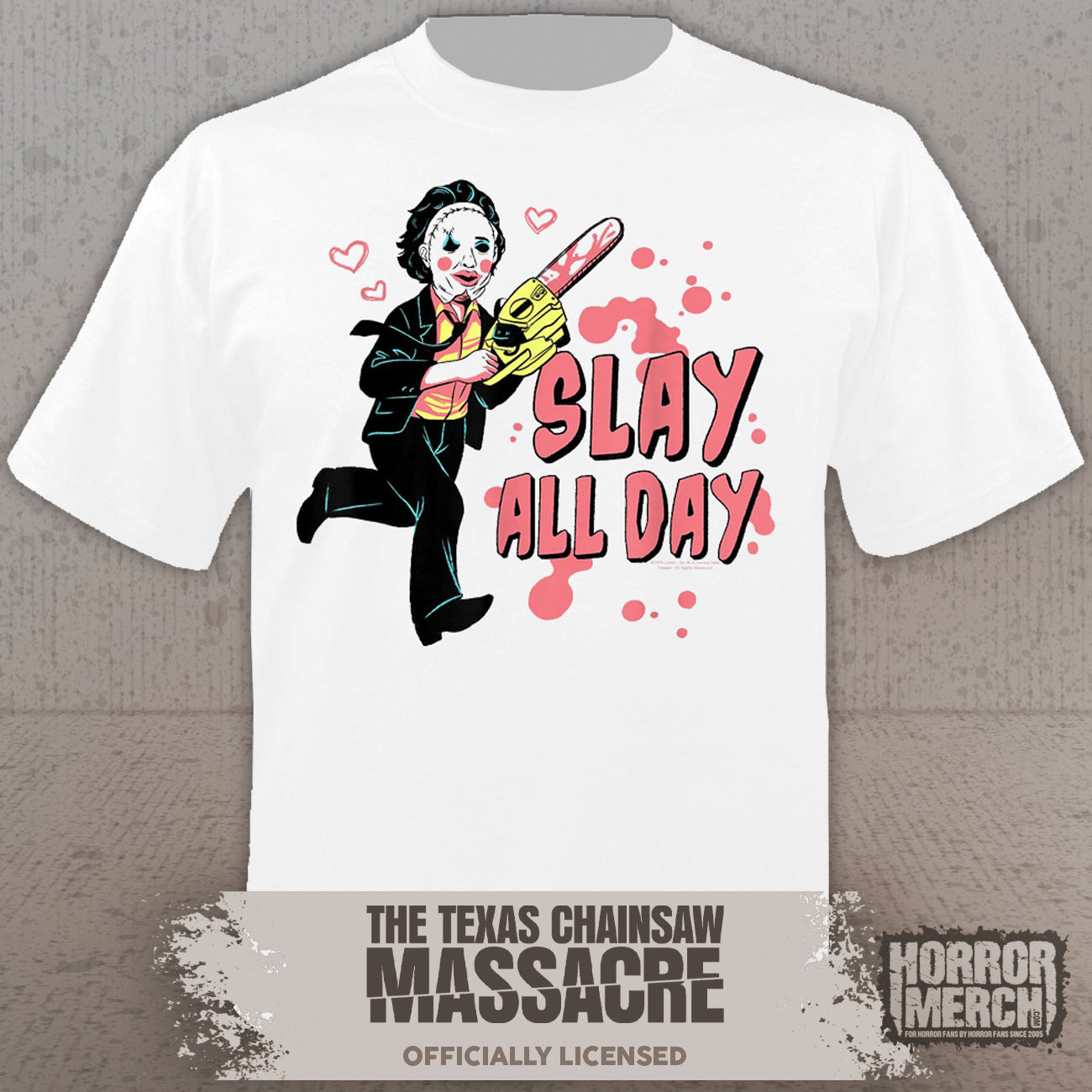 Texas Chainsaw Massacre - SLAY All Day Mens Shirt (White)
