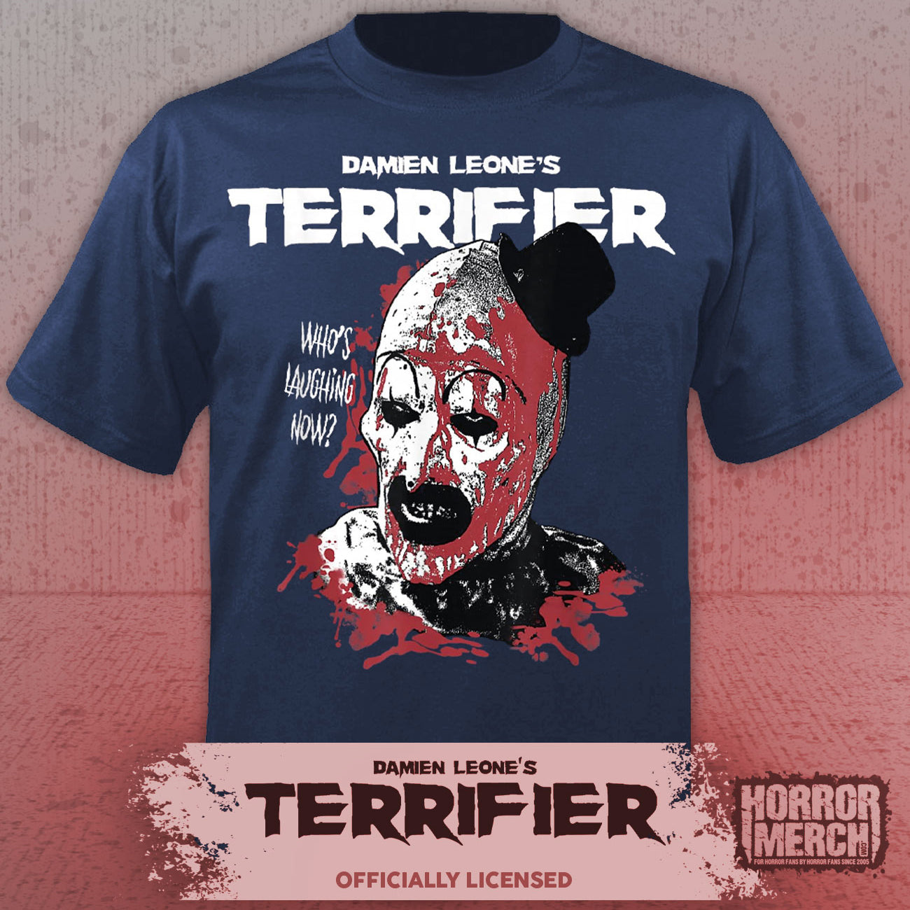 Terrifier - Whos Laughing Now Womens Shirt (Blue)