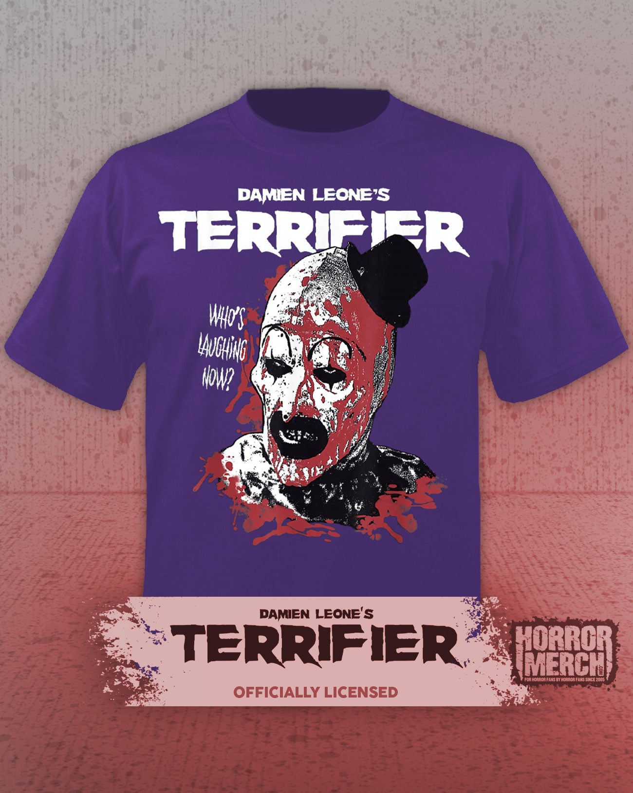 Terrifier - Whos Laughing Now Mens Shirt (Purple)
