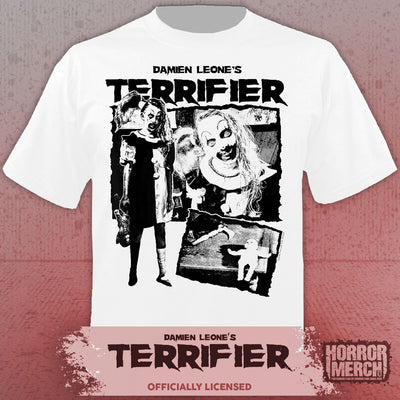 Terrifier - Girl Collage Mens Shirt (White)