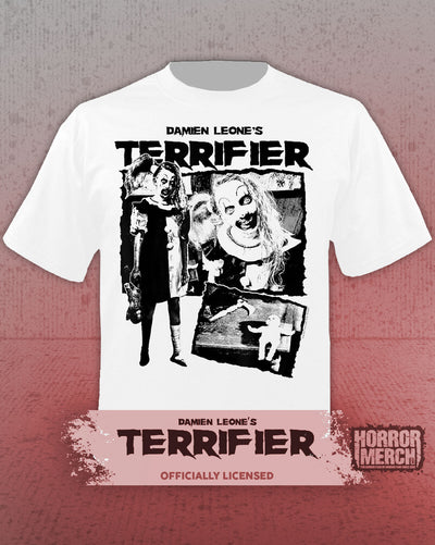 Terrifier - Girl Collage Mens Shirt (White)