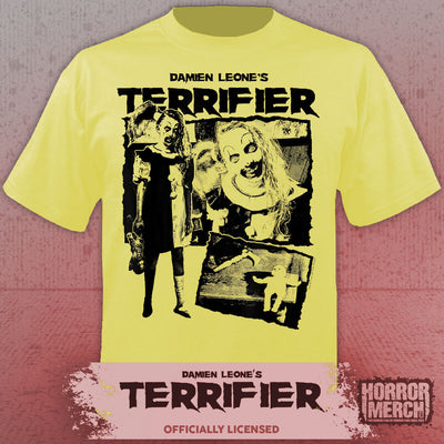 Terrifier - Girl Collage(Yellow) Mens Shirt (Blue)